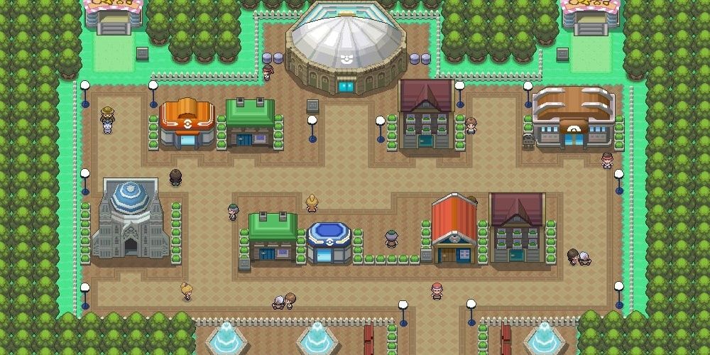 Hearthome City as it appears in Pokemon Diamond & Pearl