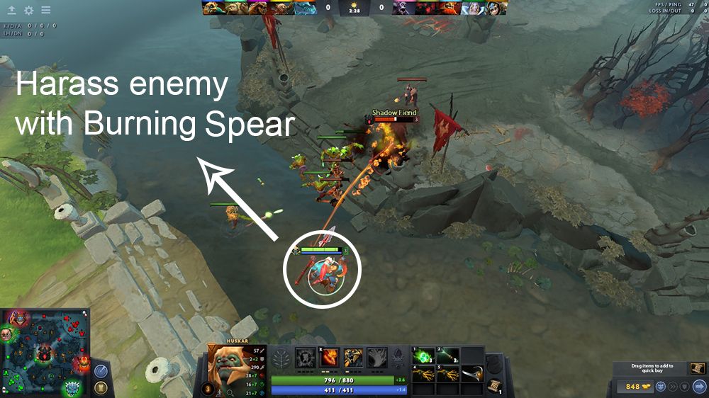Huskar Harrassing Enemy
