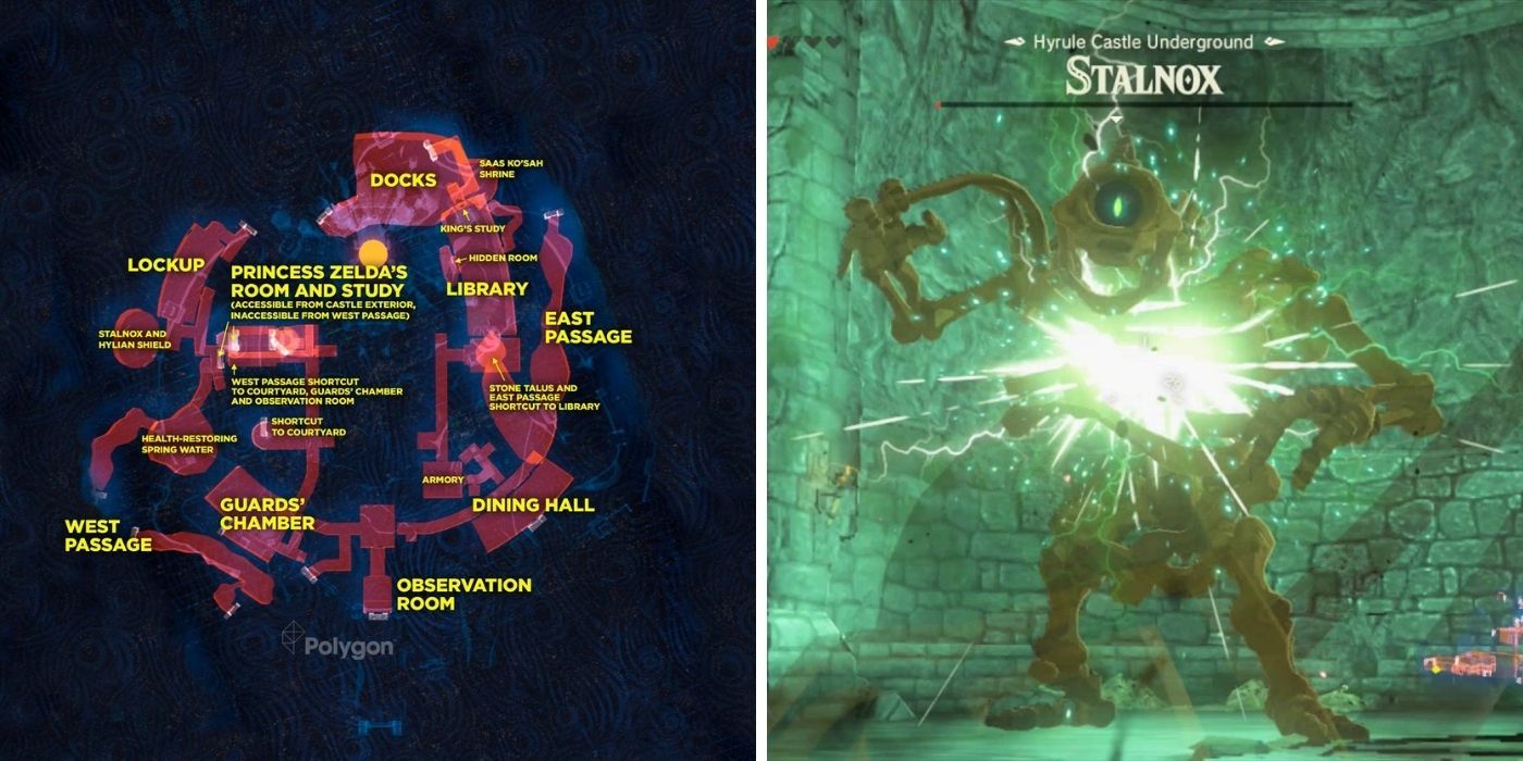 Hyrule Castle Underground Stalnox and Hyrule Castle Map