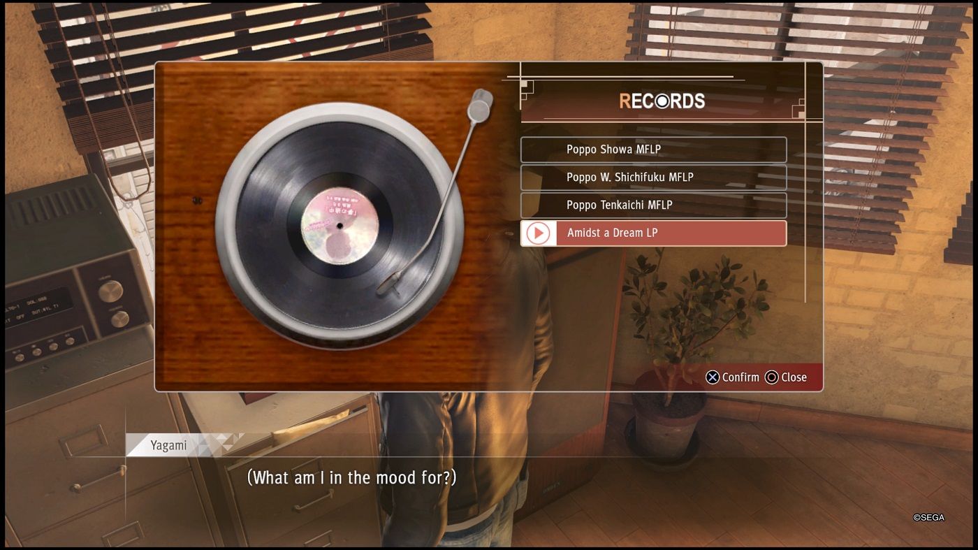 Judgment record player menu