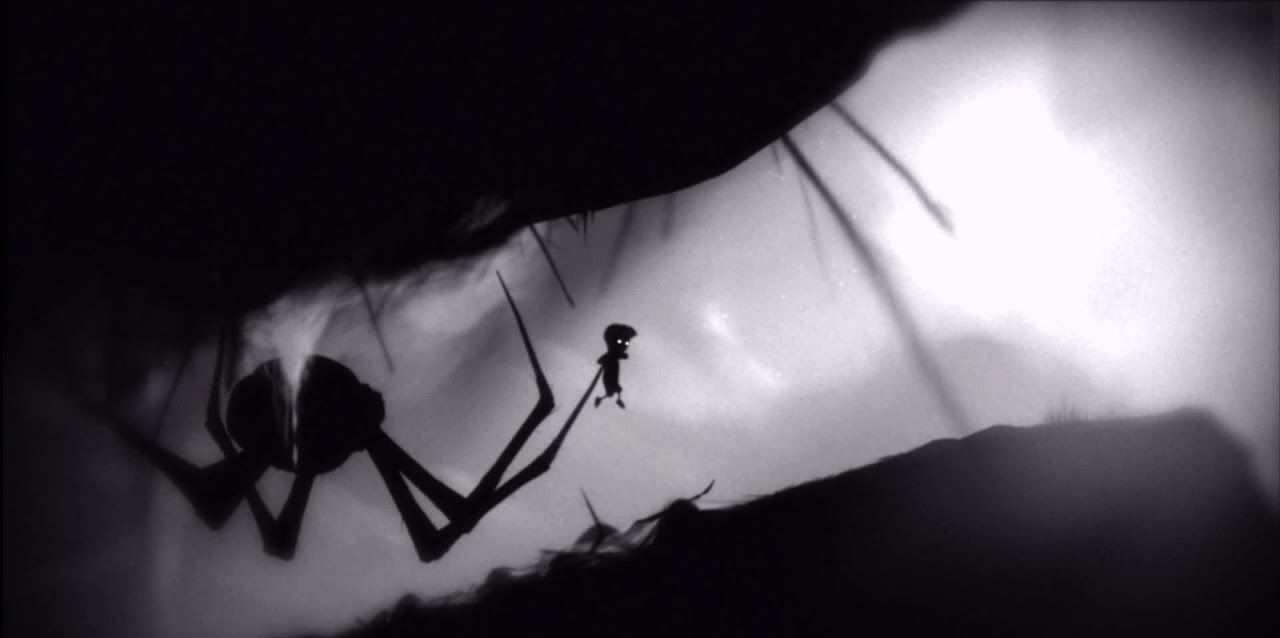 Limbo - the kid gets caught by a spider