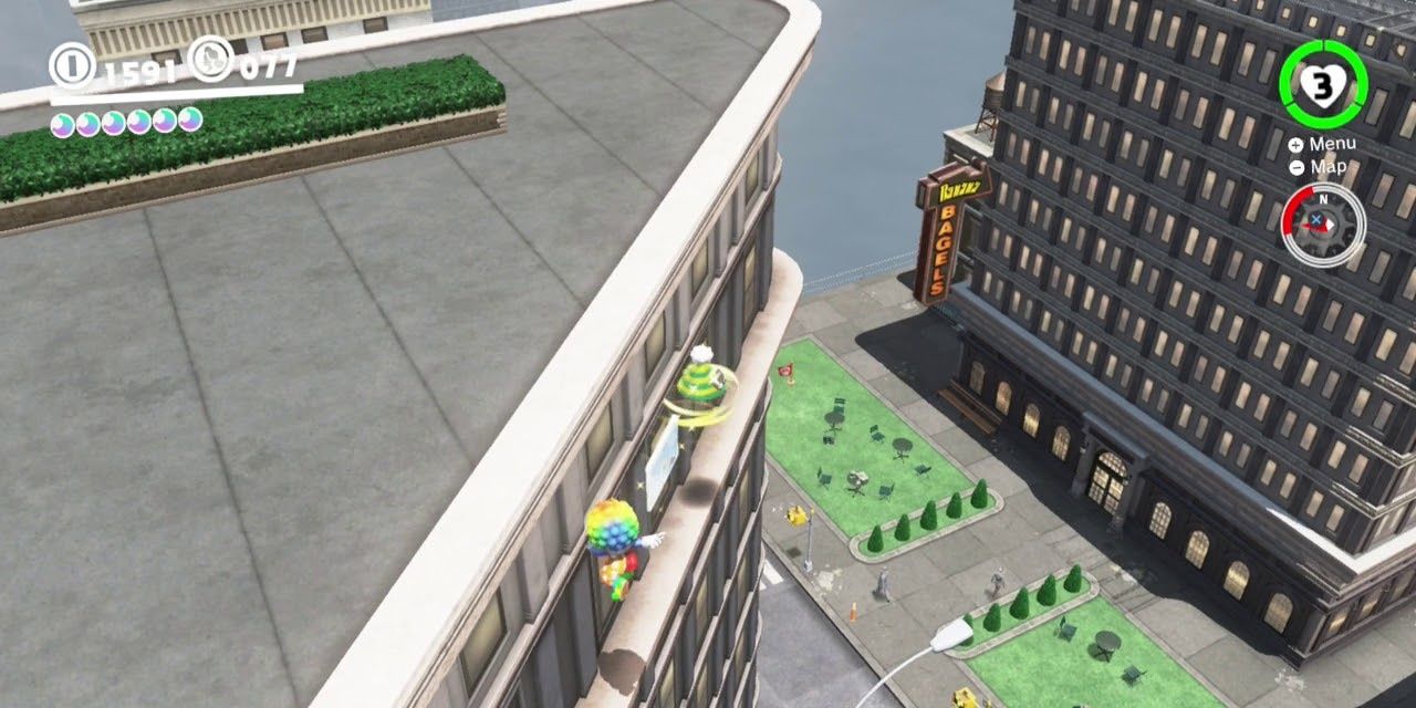 Mario finding Metro Kingdom Hint Art
