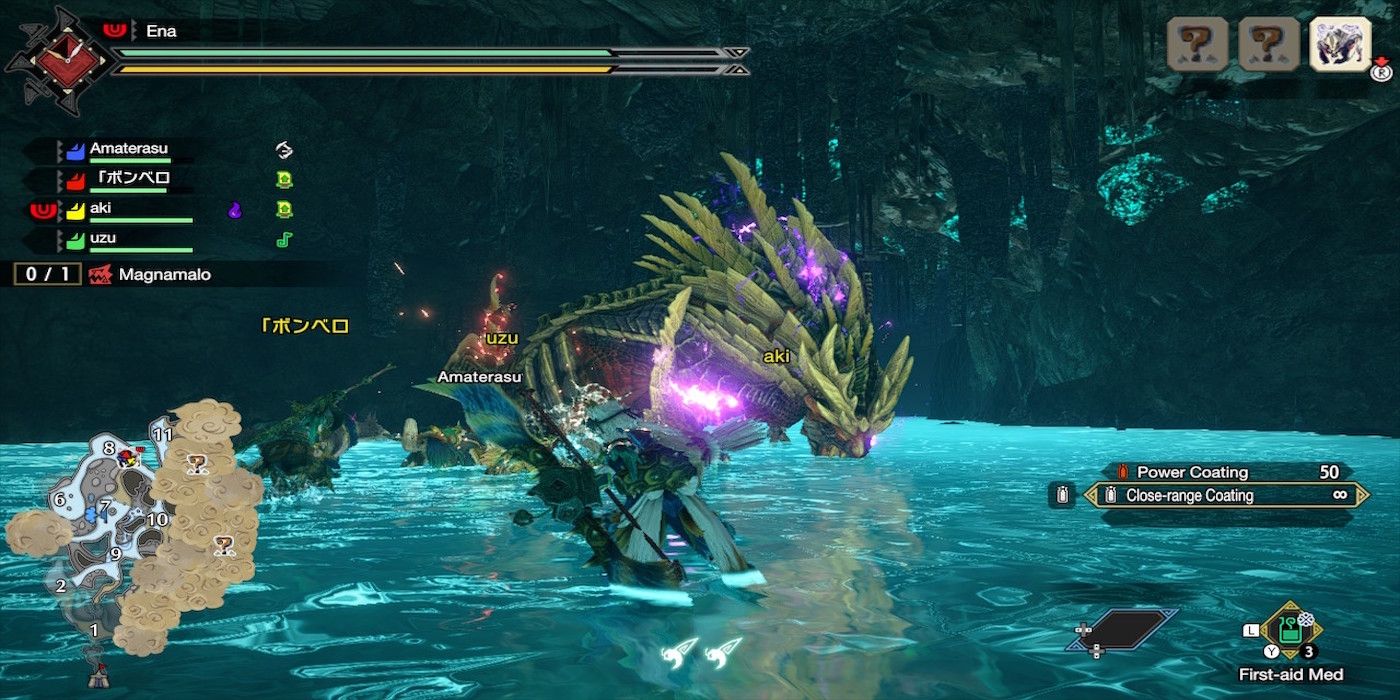 Hunter fighting a Magnamalo