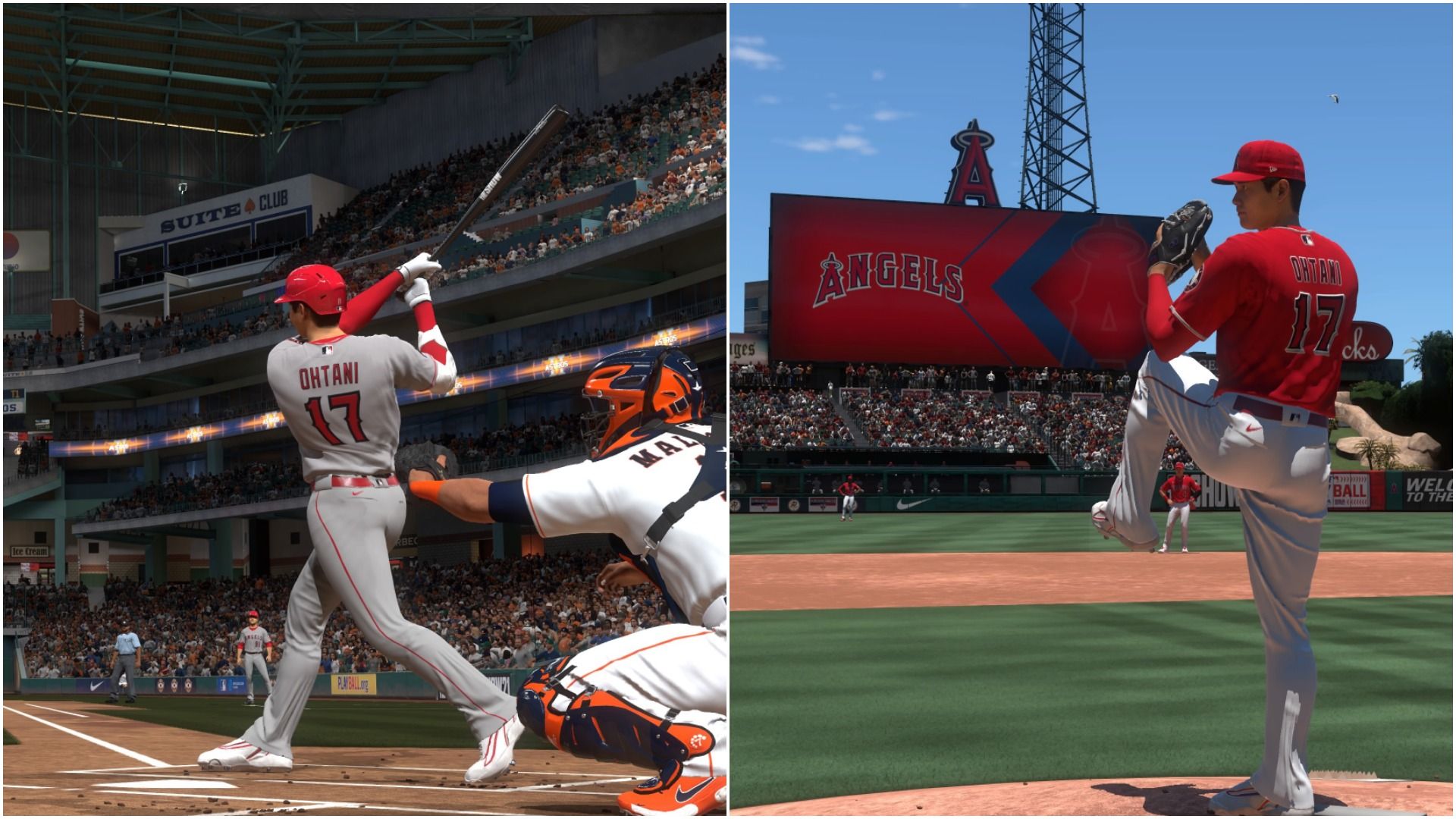 Shohei Ohtani batting and pitching