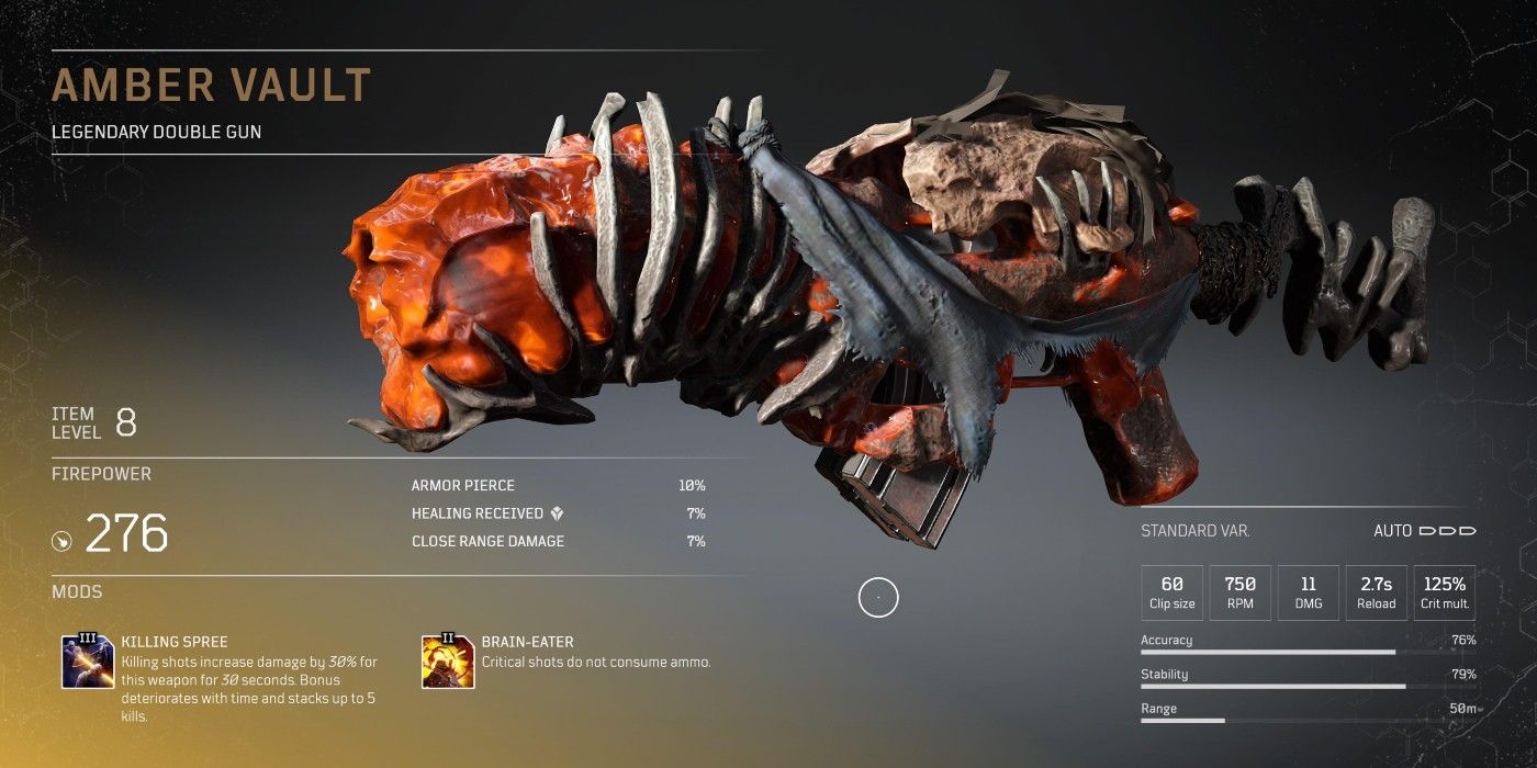 outriders amber vault legendary weapon