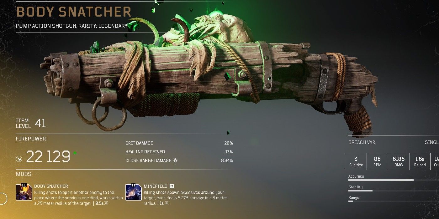 outriders body snatcher legendary