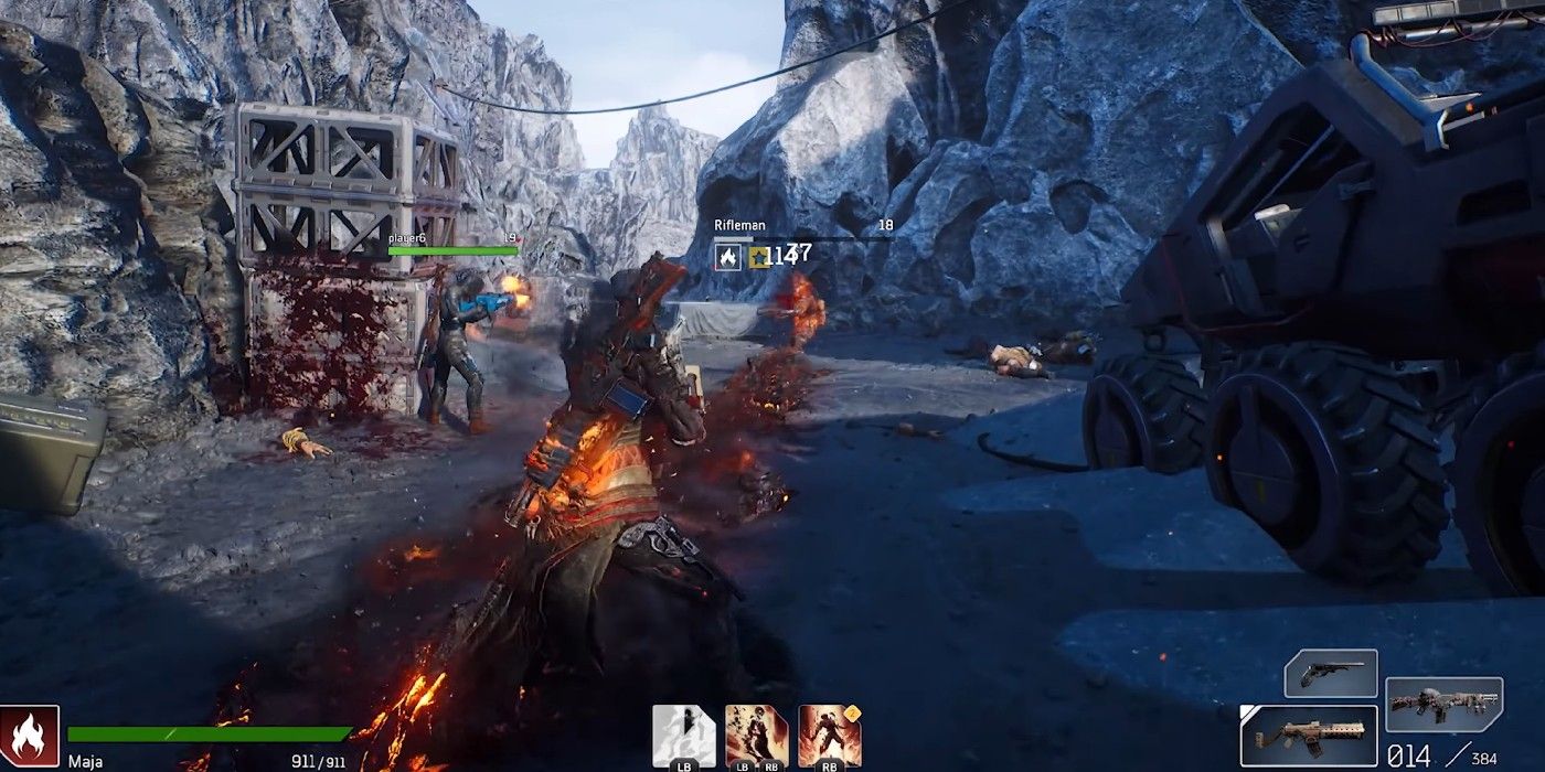 outriders combat with pyromancer