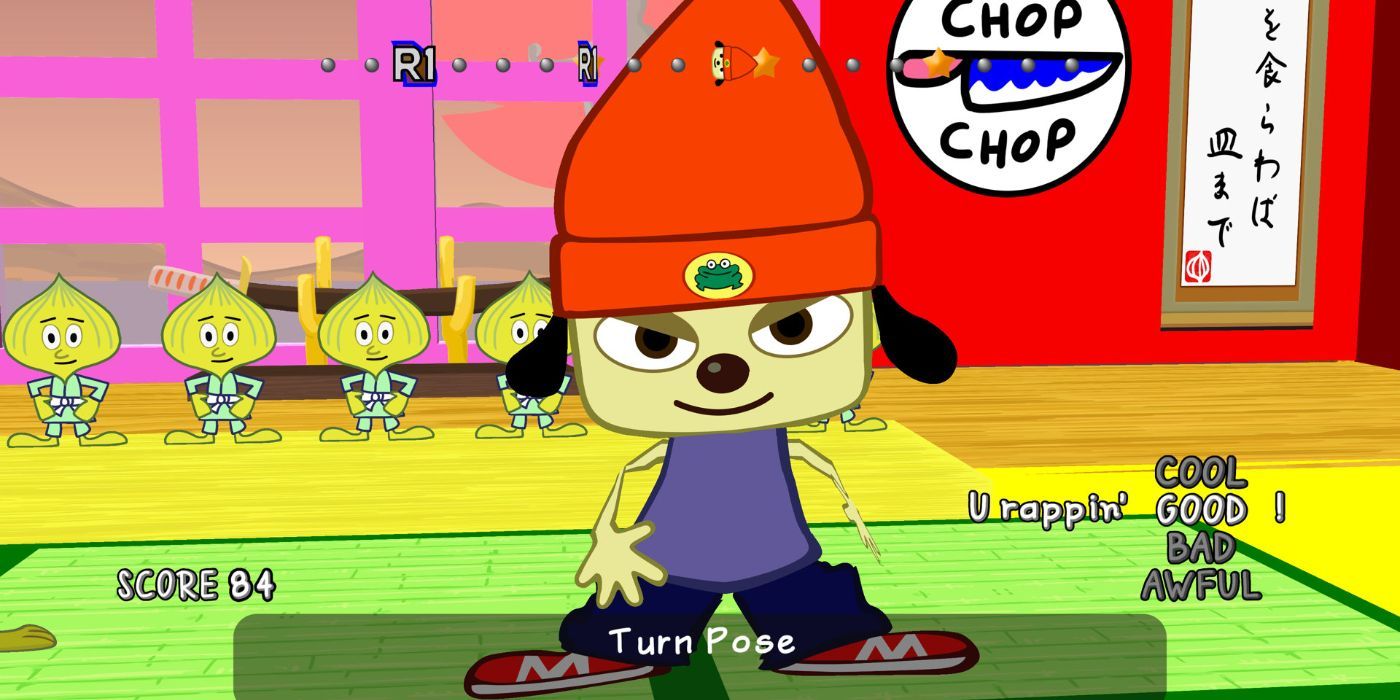 Parappa raps in the Parappa the Rapper's opening level