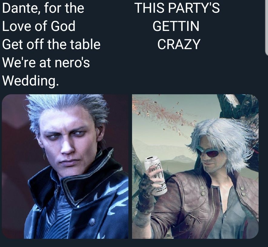 Party Animal Dante Meme Reddit Devil May Cry 5