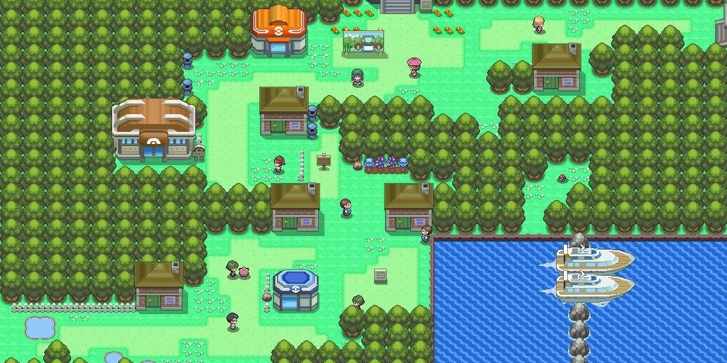 Pastoria City as it appears in Pokemon Platinum