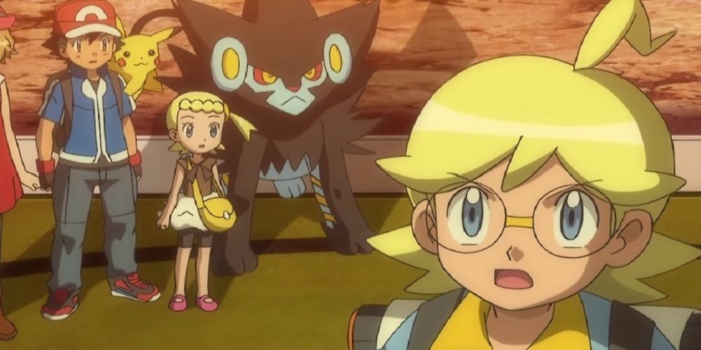 Pokemon Ash and Friends Look on as Clemont Gets Ready to Leave