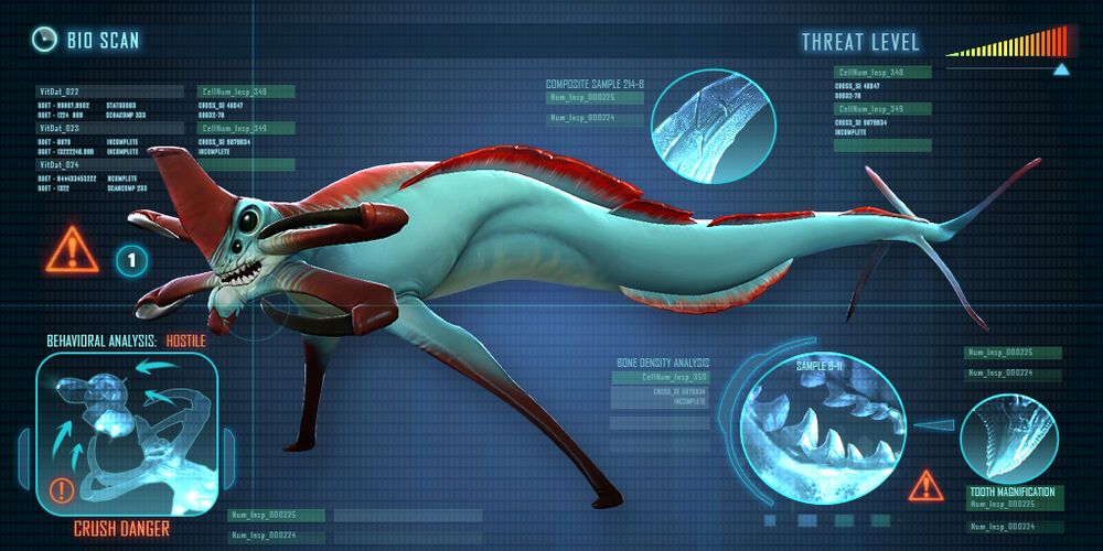 A Leviathan Reaper in Subnautica