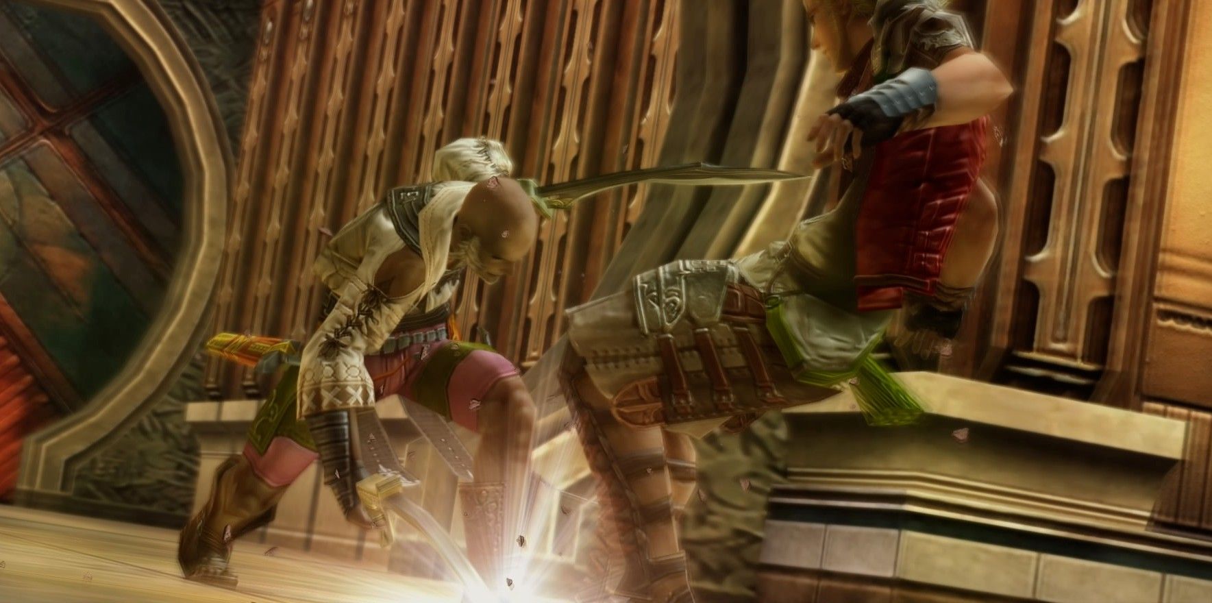 Reddas and Basch fight in Final Fantasy 12
