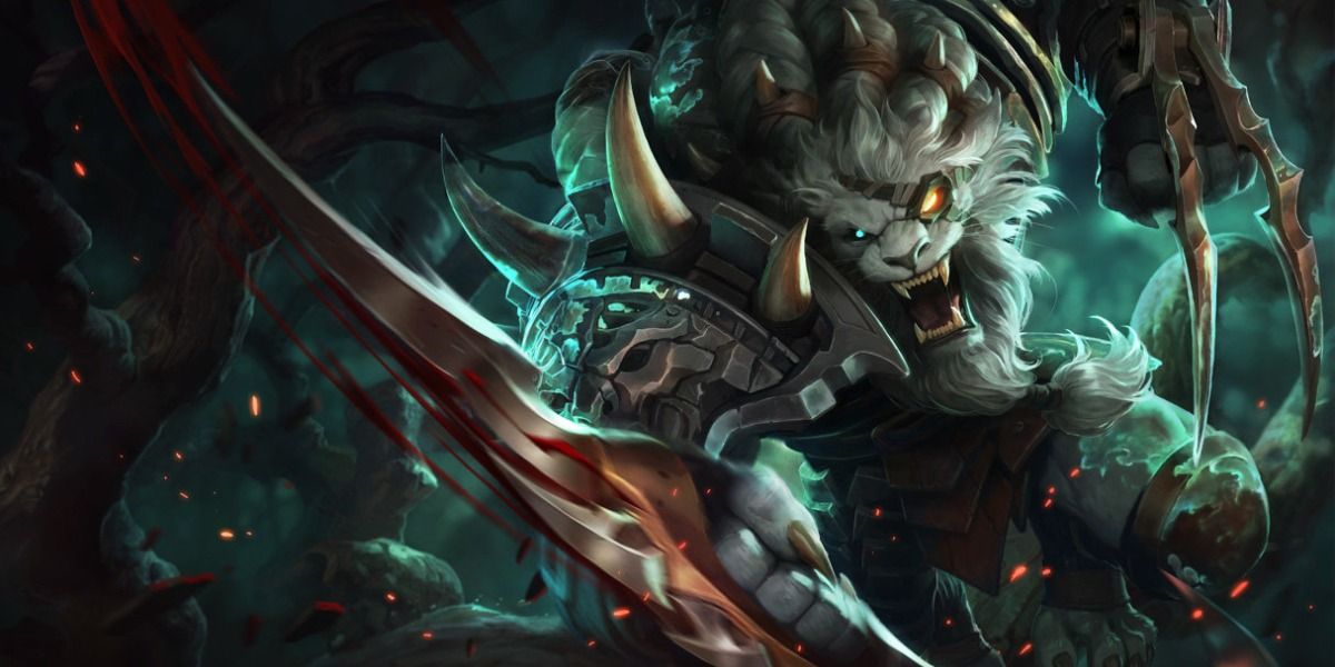 Rengar in their Splash Art from League of Legends