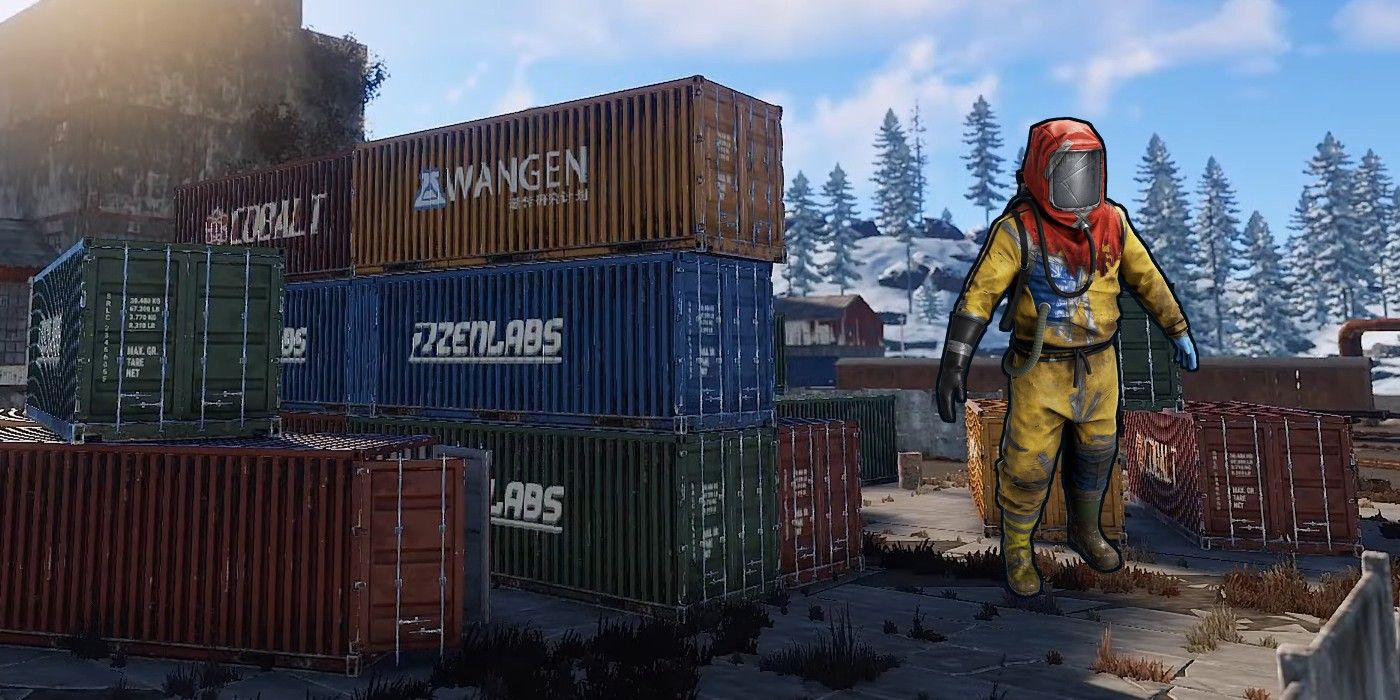 rust trainyard and hazmat suit