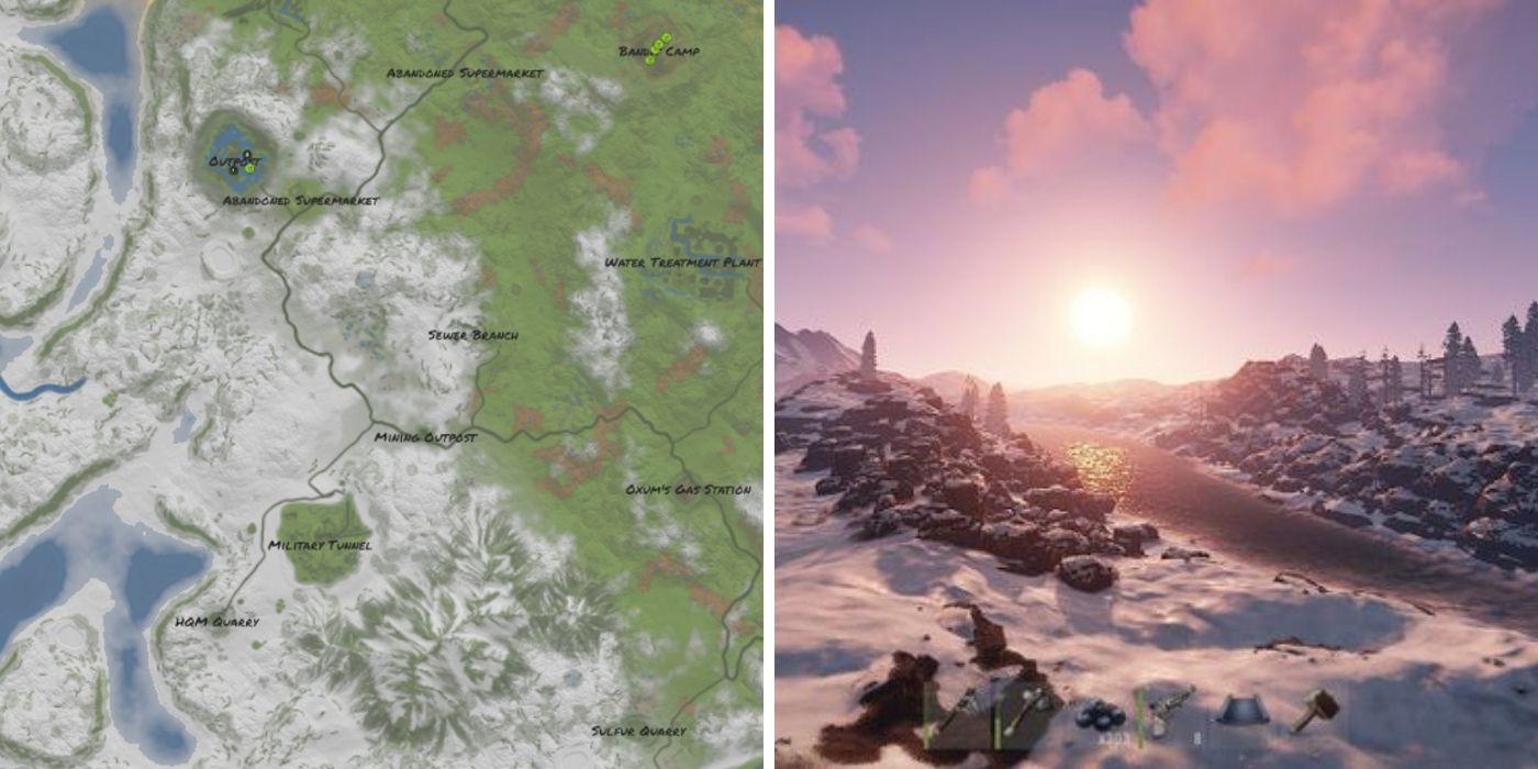 Rust - Map of the island - The Arctic biome