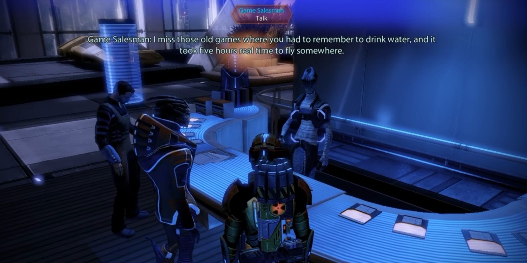 Mass Effect 2 - Salarian Game Salesman talks about old games