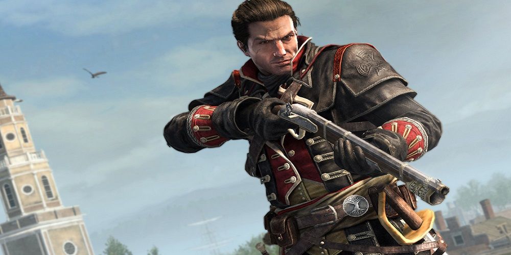 Shay Cormac Assassins Creed Rogue wielding a pistol