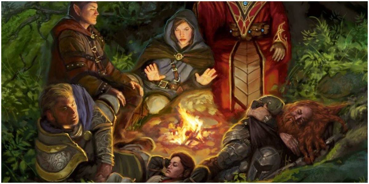 Dungeons & Dragons - Adventures party taking a short rest