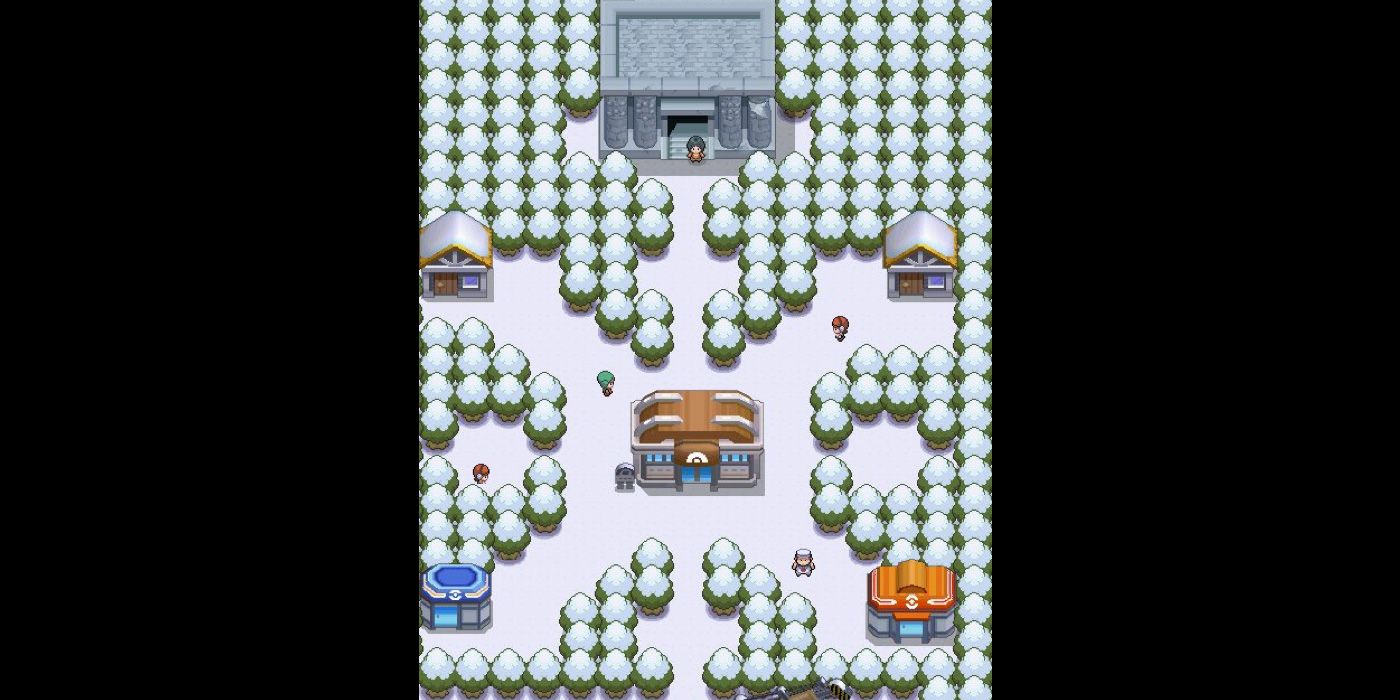 Snowpoint City as it appears in Pokemon Platinum