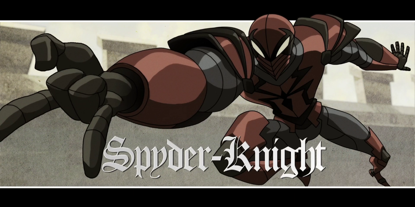 Spyder Knight title card in the USM cartoon