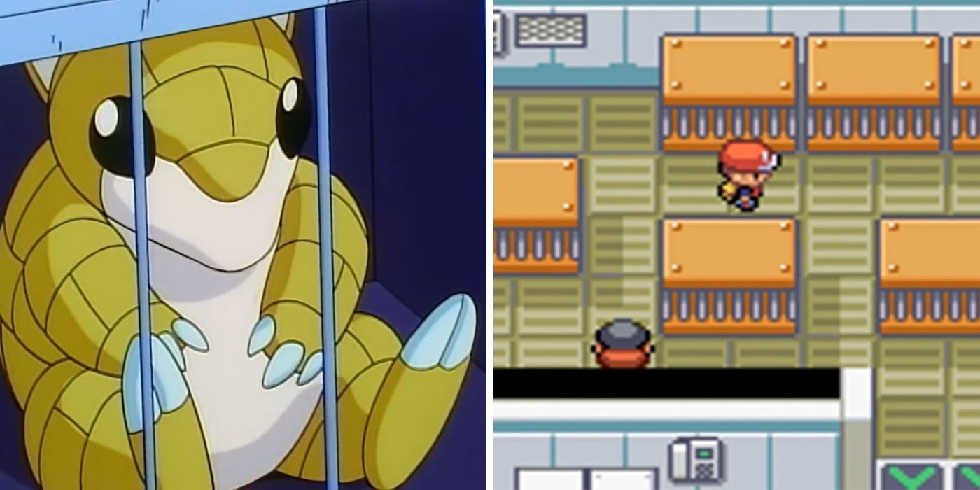 Sandshrew in a cage from anime and rocket warehouse pokemon cages