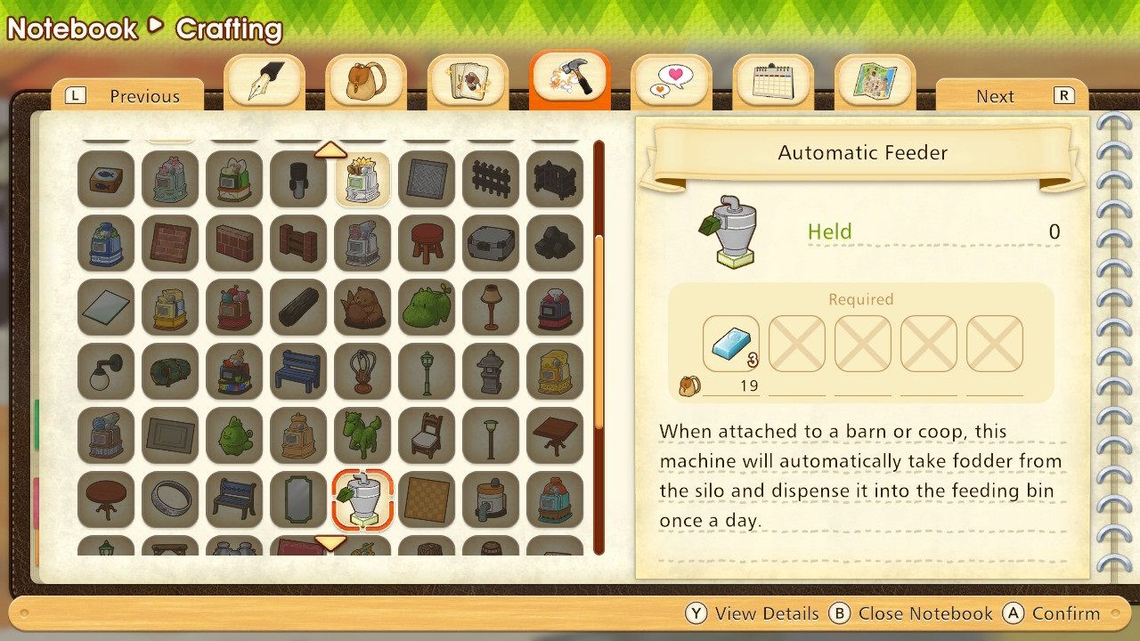Story of Seasons Pioneers of Olive Town Automatic Feeder recipe