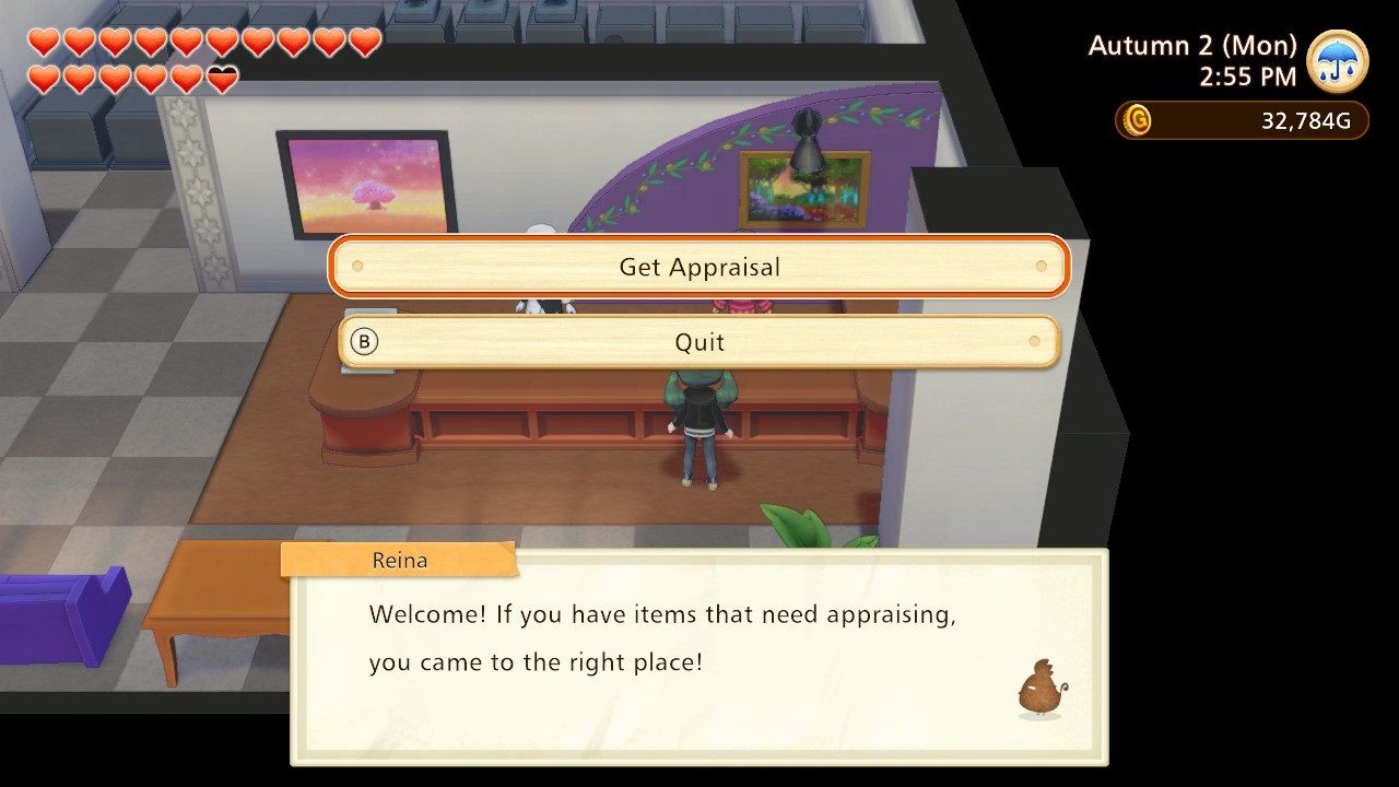 Story of Seasons Pioneers of Olive Town Get an appraisal from Reina