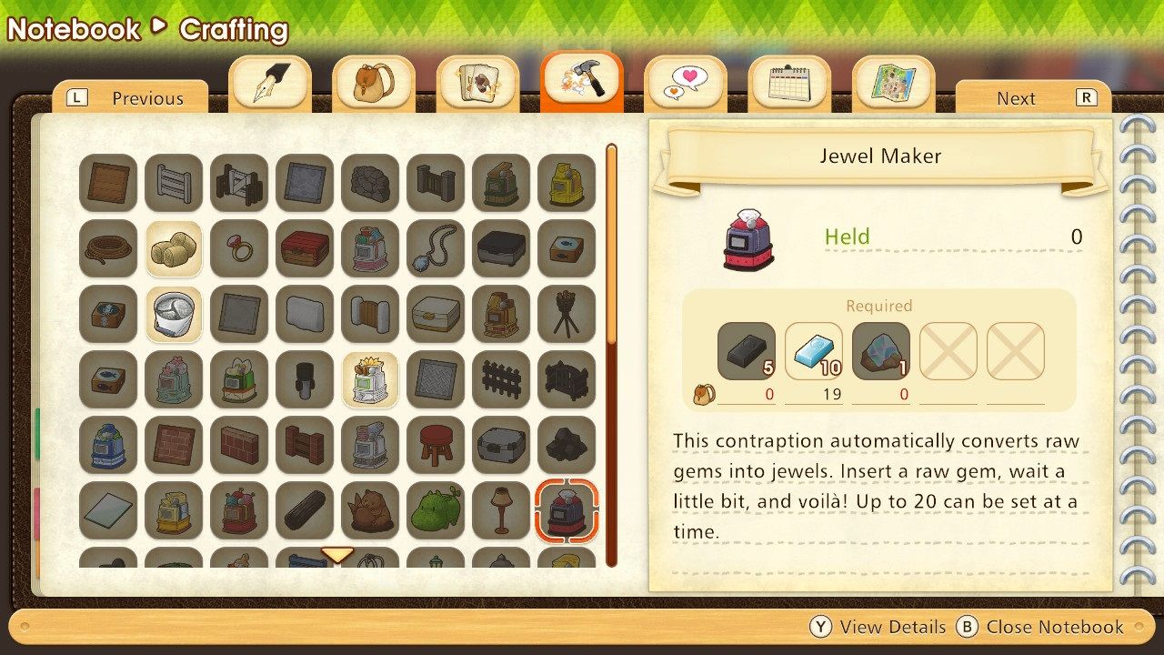 Story of Seasons Pioneers of Olive Town Jewel Maker recipe