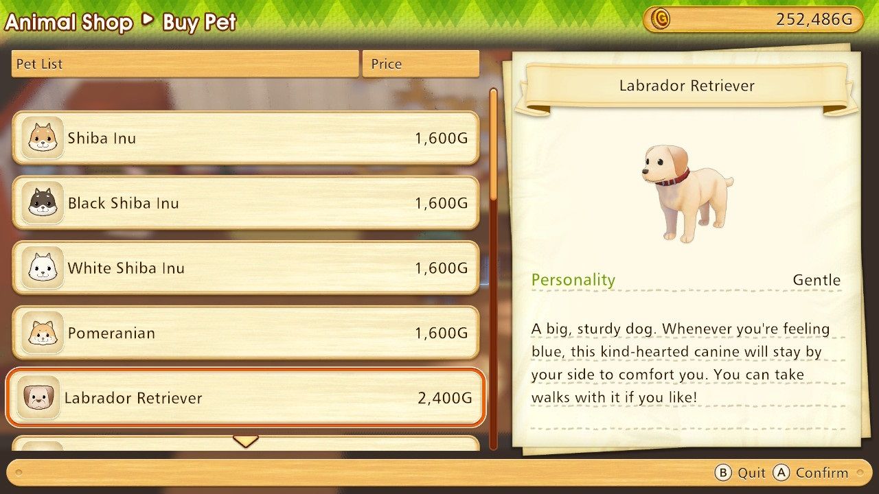 Story of Seasons Pioneers of Olive Town Labrador Retriever