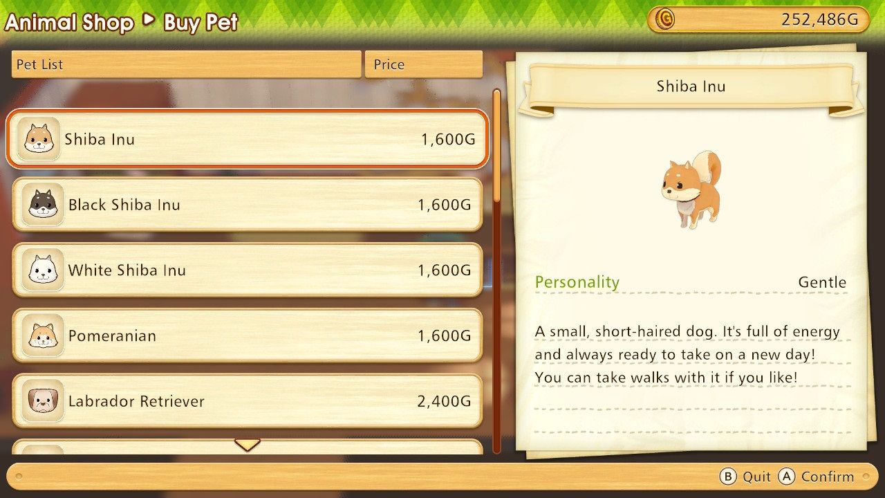 Story of Seasons Pioneers of Olive Town Shiba Inu