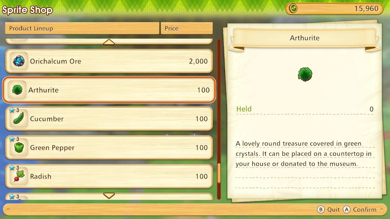 Story of Seasons Pioneers of Olive Town Sprite Shop
