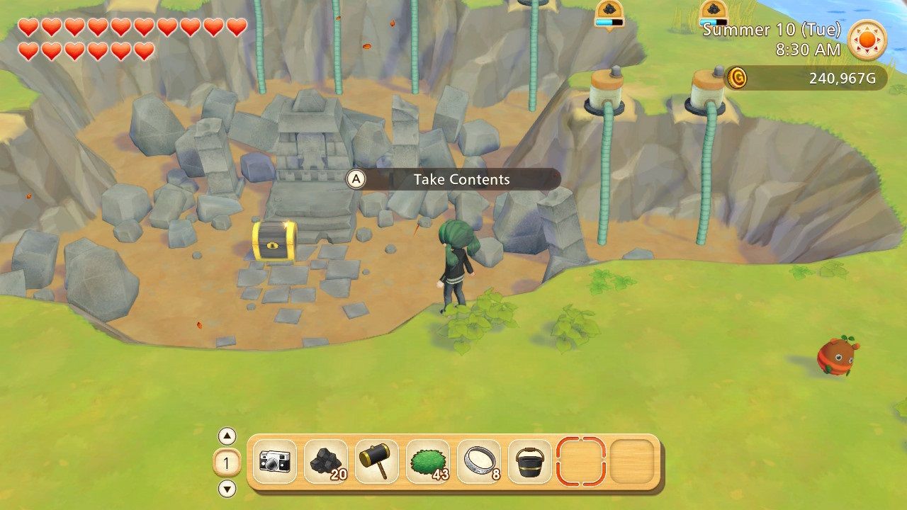Story of Seasons Pioneers of Olive Town draining the ancient lake