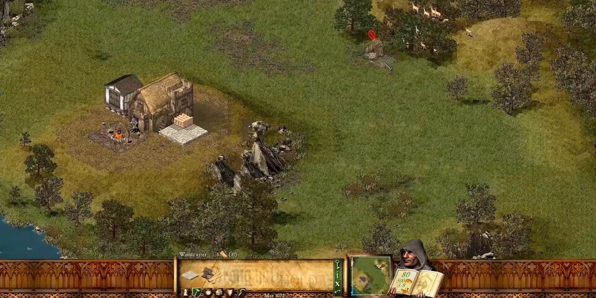 Stronghold - Building up the economy before placing a wall
