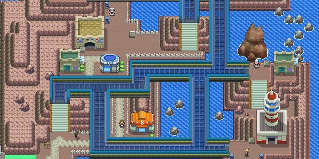 Sunyshore City as it appears in Pokemon Platinum