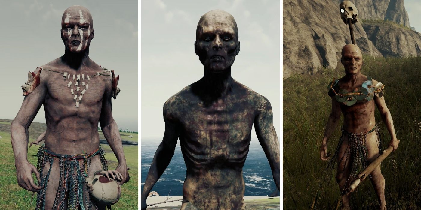 The Forest: A normal cannibal - A starving cannibal - A leader cannibal