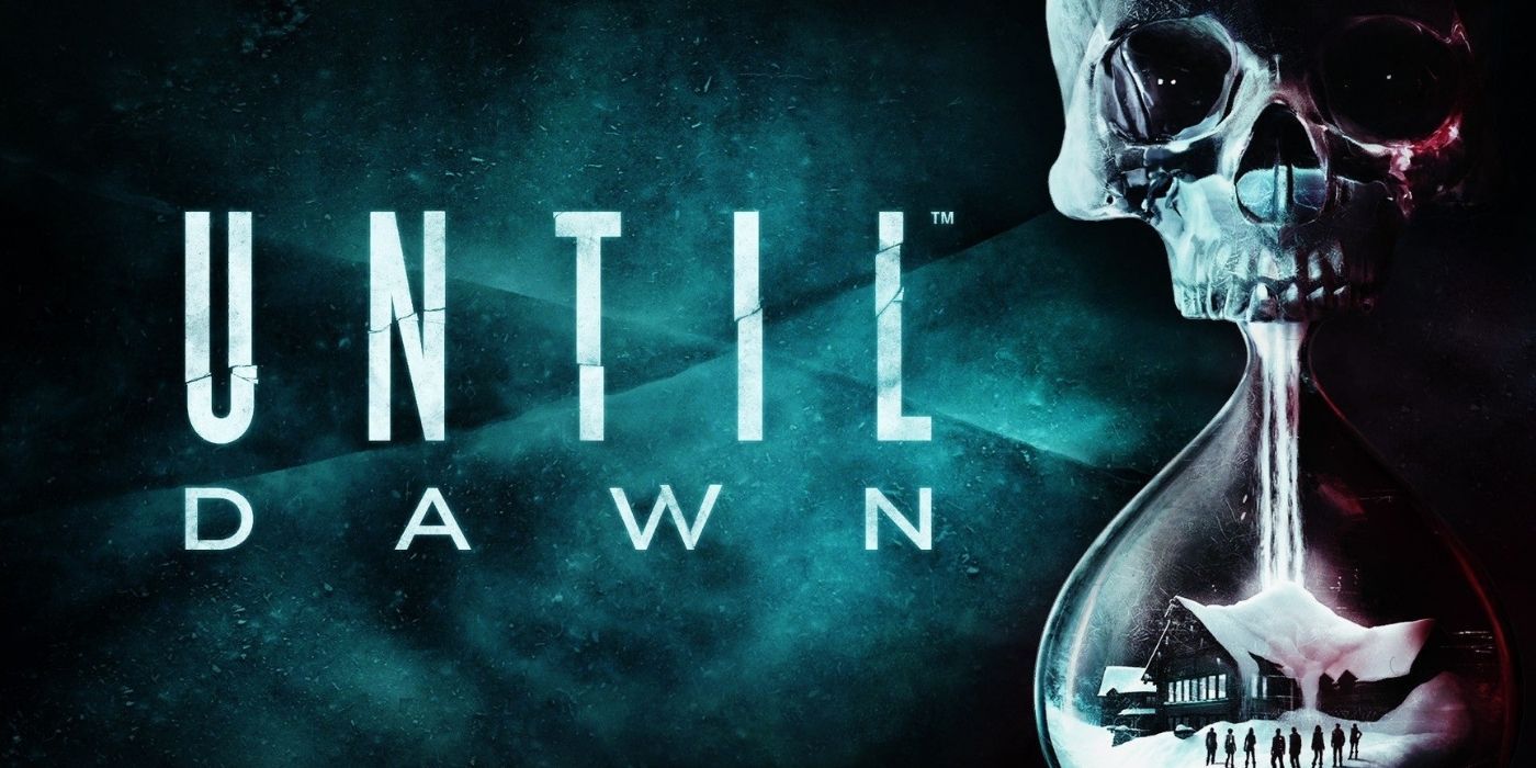Until Dawn: The Logo with a skull sand timer
