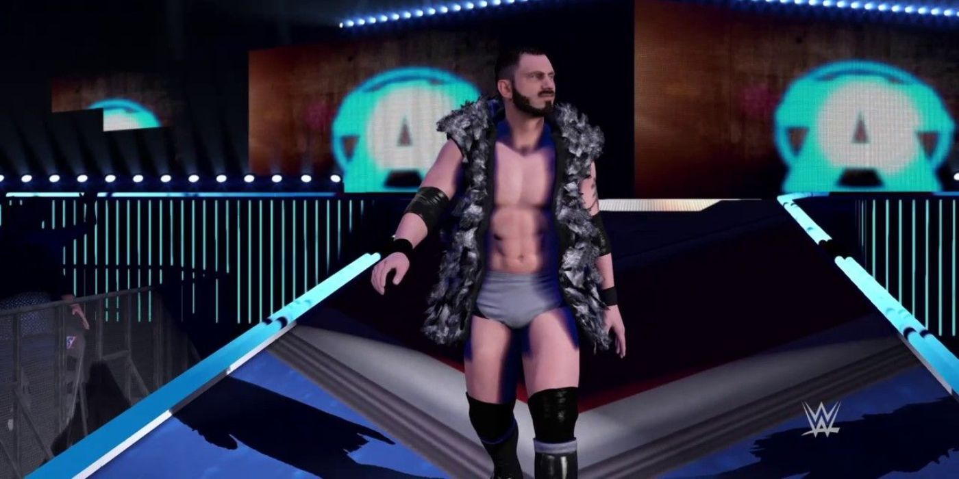 Austin Aries walks down the entrance ramp to the ring in WWE 2k17