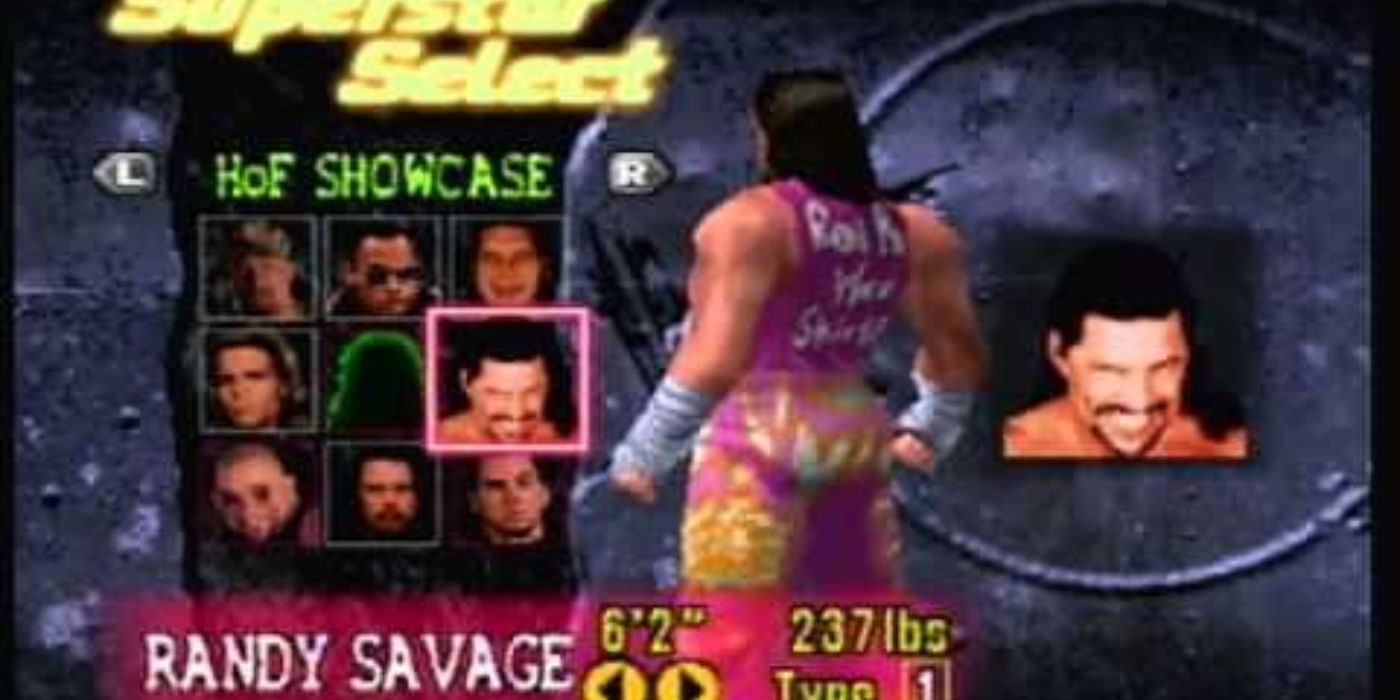 A custom hall of fame showcase section that was customized into WWF No Mercy.