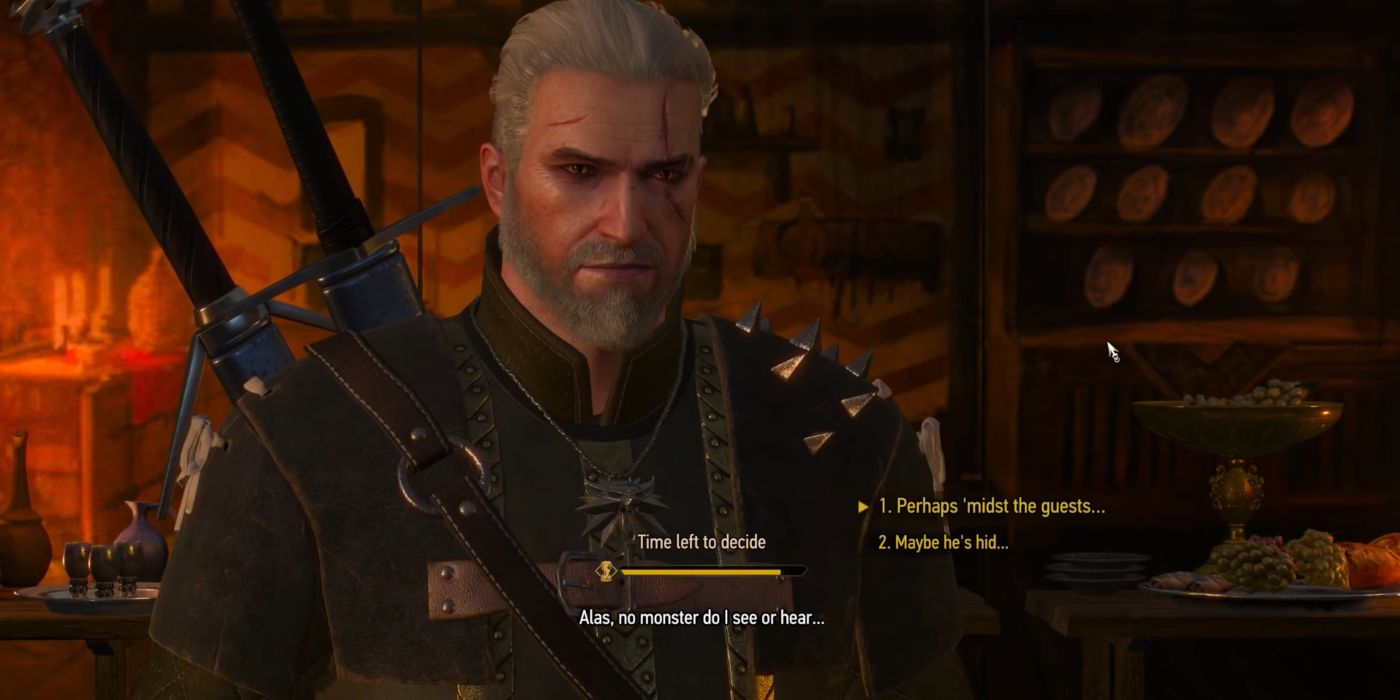 Witcher 3 Screenshot Of Geralt Speaking Second Line In Play