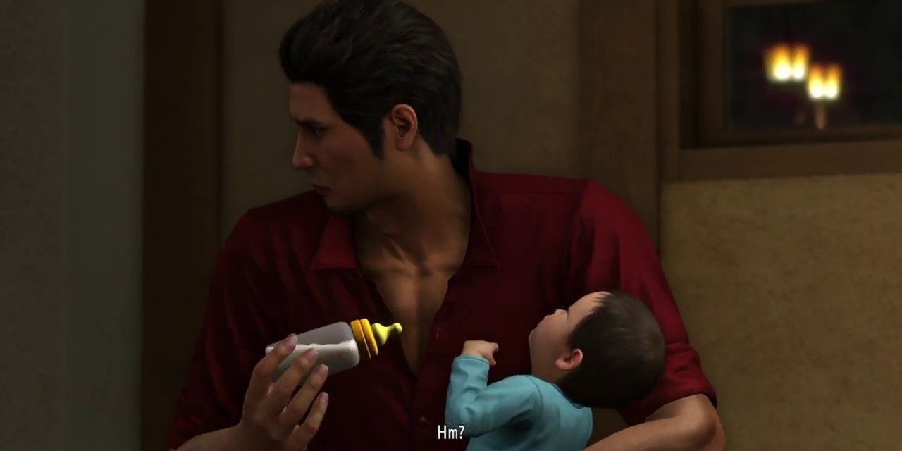 Kiryu with baby Haruto