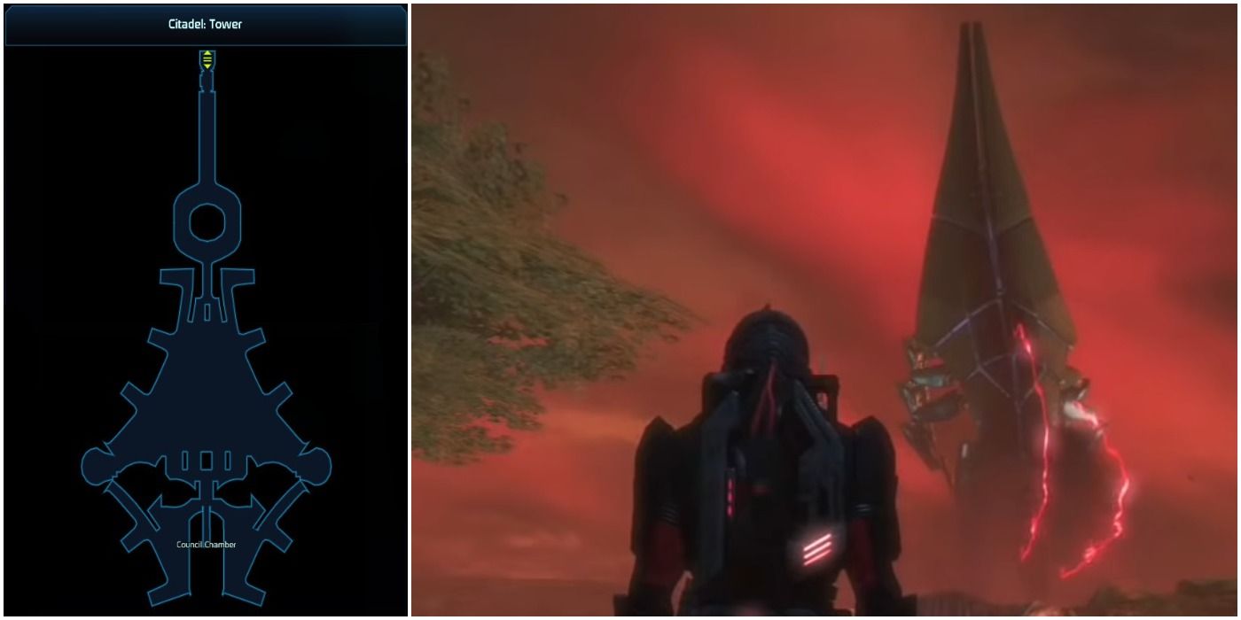 The Citadel Council Hall Map is shaped llike a Reaper in Mass Effect 1