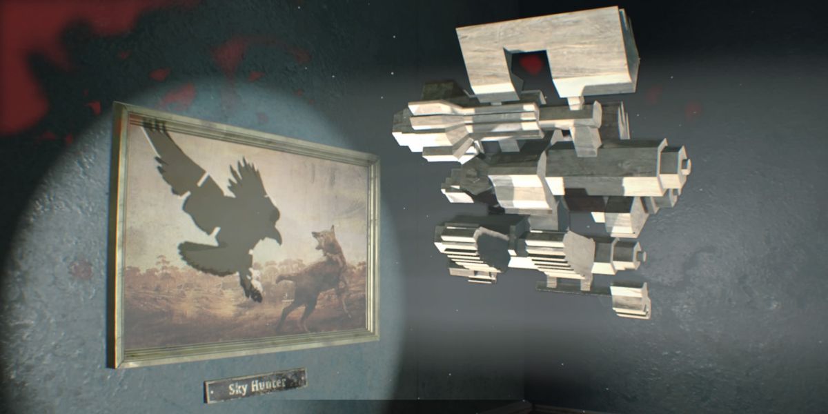A shadow puzzle in Resident Evil 7: Biohazard.