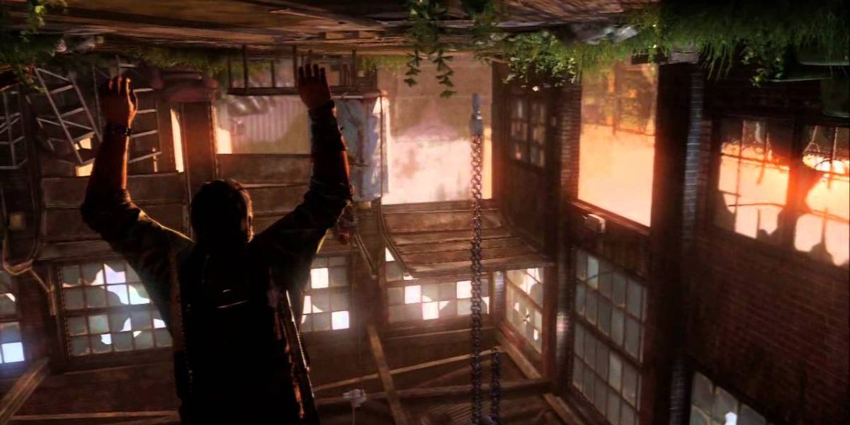 joel hanging from a trap, last of us