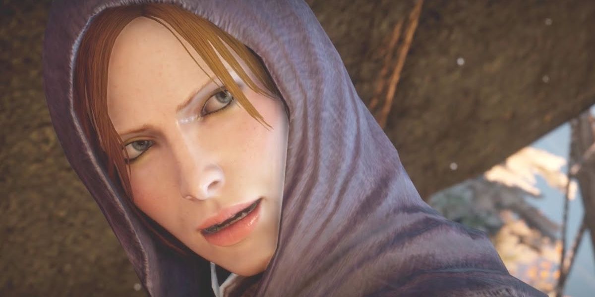 Close-up of Leliana's face.