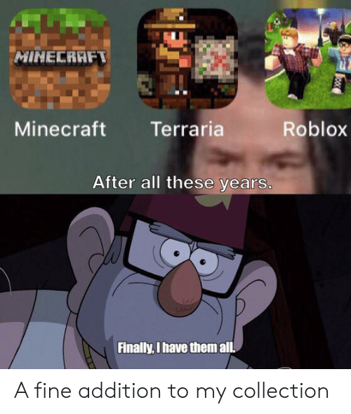Minecraft Terraria and Roblox Shutting Down Meme