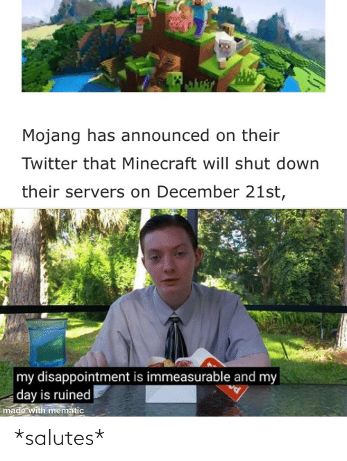 Minecraft Shutting Down Meme