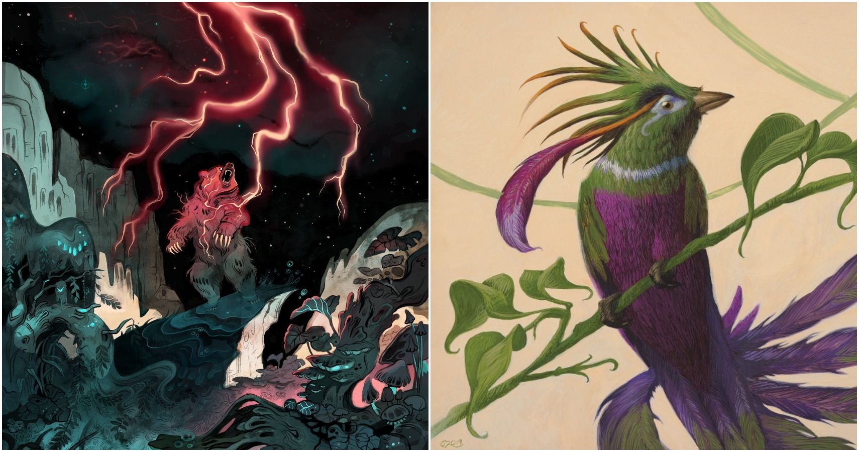 birds of paradise and lightning bolt mtg