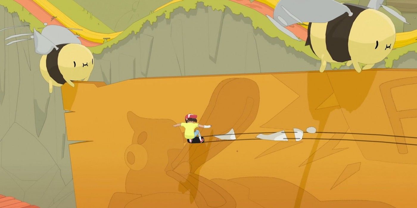 olliolli world skater on ramp with bees
