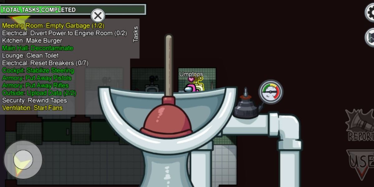 Clean Toilet task from Among Us